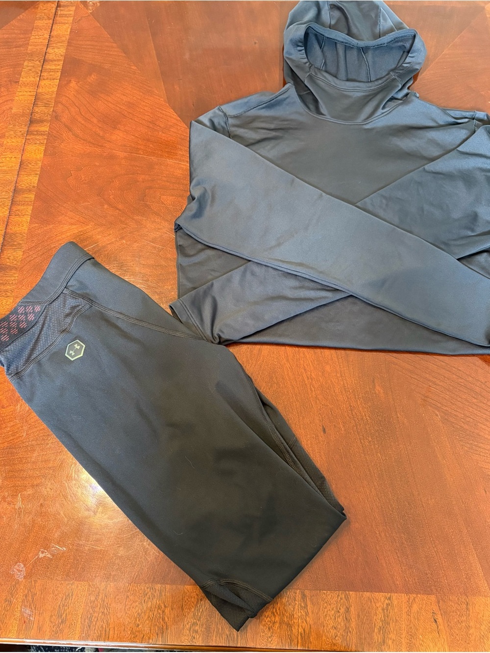 Under Armour Rush ColdGear hoodie and Rush HeatGear compression leggings